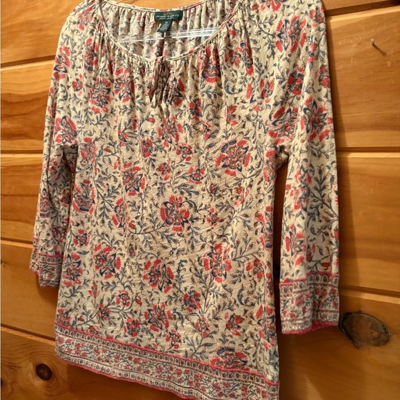 Ralph Lauren Cream Blouse with Smocked Details and Relaxed Fit - Picture 2 of 8